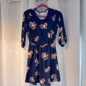 New! Blue Floral Knit Dress (S)